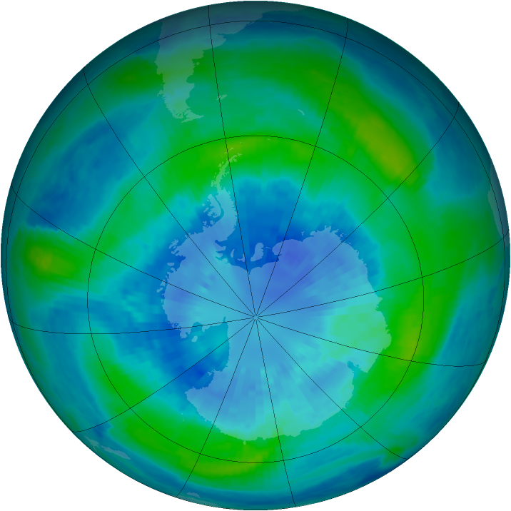 Antarctic ozone map for 28 March 2002